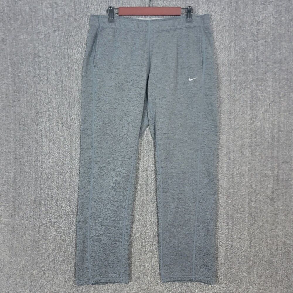 Nike Therma-FIT Training Pants Mens L Charcoal Heather Gray Fleece 620335-063